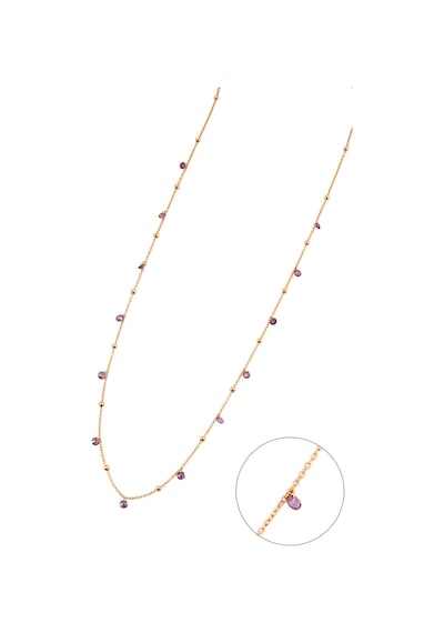 925 Ayar Gümüş Zirkon Taşlı Toplu Uzun Kolye - N118001 Rose Gold