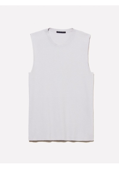 Sisley Viskoz Karışımlı Kolsuz Slim Fit Triko Bluz Kadın Gri Bluz - 325p17q3m105s