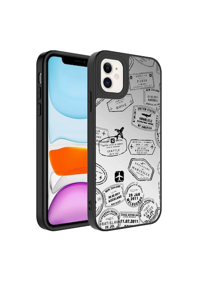 Apple Uyumlu iPhone 12 Kılıf Aynalı Desenli Kamera Korumalı Parlak Zore Mirror Kapak Seyahat