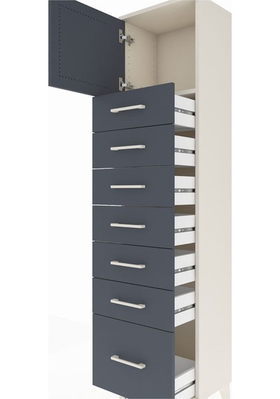 Arges Dolap Tek Raflı 7 Çekmeceli Tek Kapaklı 44x30x182 Aytaş... Aytaşı