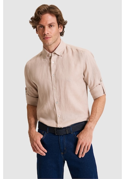 U.s. Polo Assn.  Erkek Taş Gömlek Desenli 50319065-vr049 Taş Rengi
