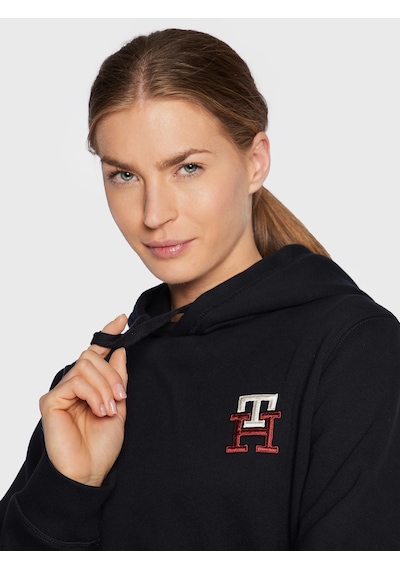 Tommy Hilfiger Byan Kapşonlu Sweatshirt Cepsiz Siyah