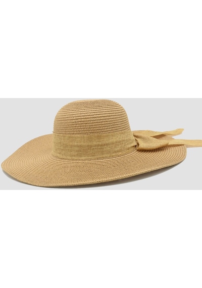 Külah Kadın Geniş Siperli Camel Hasır Şapka - Standart Camel