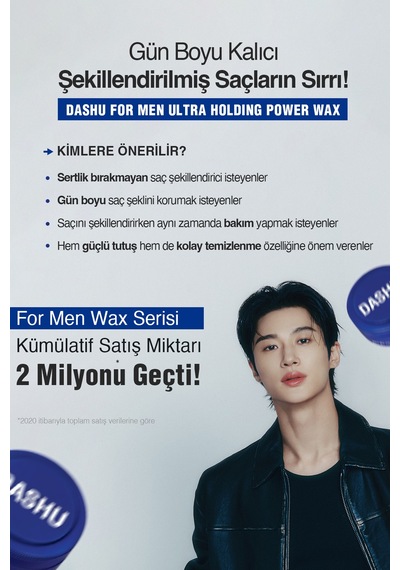 Ultra Güçlü, Kalıntı Ve Beyazlık Bırakmayan, Besleyici Dashu For Men Ultra Holding Power Wax 15ml