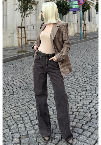 Kahverengi %100pamuklu Geniş Paça Kadın Wide Leg Jean Mg2623 Kahverengi Kahverengi %100pamuklu Geniş Paça Kadın Wide Leg Jean Mg2623 Kahverengi