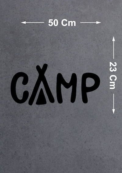 Kamp Yazılı Sticker - 4x4 Off Road Pickup Sticker - Araba Oto Motosiklet Karavan Cam Sticker - 02165 50X23 Cm