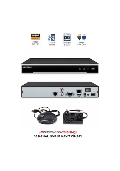 Ds-7616nı-q1 16 Kanal Ip Kamera Kayıt Cihazı H.265+