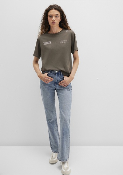 Mavi - Mavi Jeans Baskılı Yeşil Tişört 1613487-71550 Yeşil