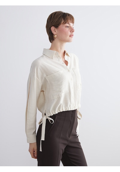 Lcwaıkıkı Classic Bej Oversize Kadın Gömlek