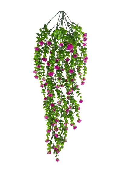 Yapay Çiçek Lila Sarkan Lotus Çiçekli Okaliptus Şimşir Yapay Sarmaşık 5dal 60cm