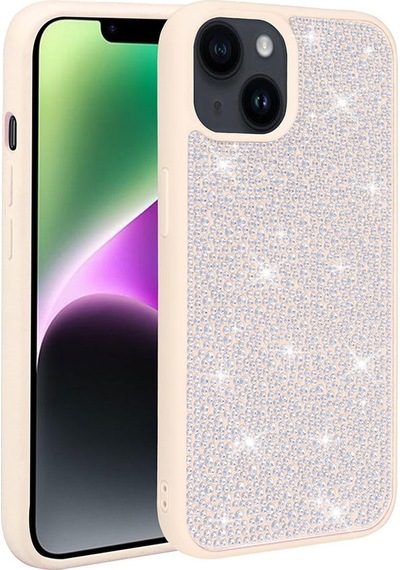 Apple Uyumlu iPhone 14 Plus Kılıf Parlak Taşlı Tasarım Zore Ston Kapak