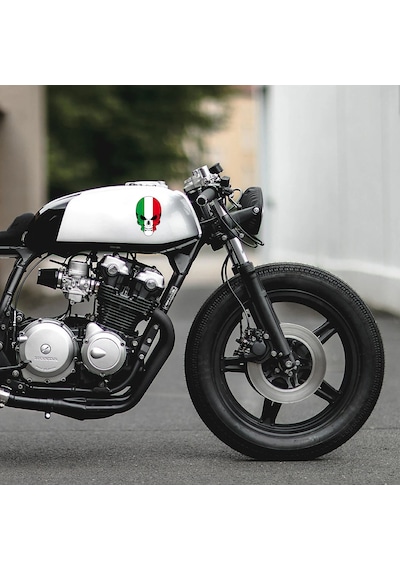 İtalyan Kurukafa Sticker - Araba Oto Motosiklet Cam Sticker - 00075 15x9 Cm
