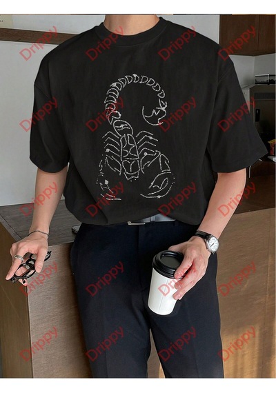 Flood Of Style Unisex Akrep Baskılı Tshirt Siyah