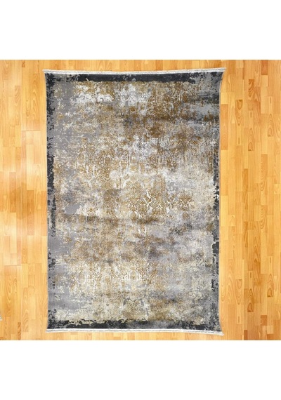 Madalyon Desenli 160 X 230 Yün Halı Gri