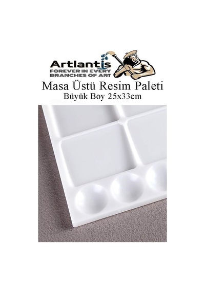 Artlantis Masa Üstü Resim Paleti 1 Adet 20 Hazneli Boya Paleti 25x33 Cm Sanatsal Boyalar İçin Büyük Palet Akrilik