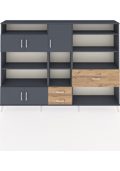 Arges Dolap 13 Raflı 3 Çekmeceli 5 Kapaklı 220x30x163 Antrasit-an Antrasit-antrasit/çam Arges Dolap 13 Raflı 3 Çekmeceli 5 Kapaklı 220x30x163 Antrasit-an Antrasit-antrasit/çam