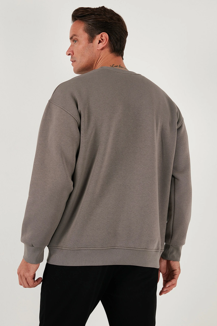 Buratti Regular Fit Bisiklet Yaka Şardonlu 2'Li Paket Erkek Sweat 5905255S2 Siyah-Toprak