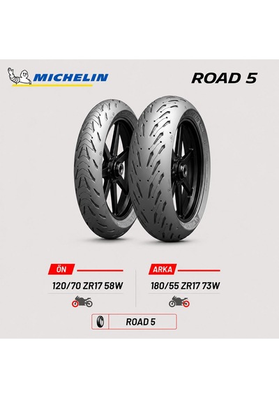 Michelin Road 5 120/70 Zr17 58w - 180/55 Zr17 73w Ön Arka Motosiklet Lastik Takımı