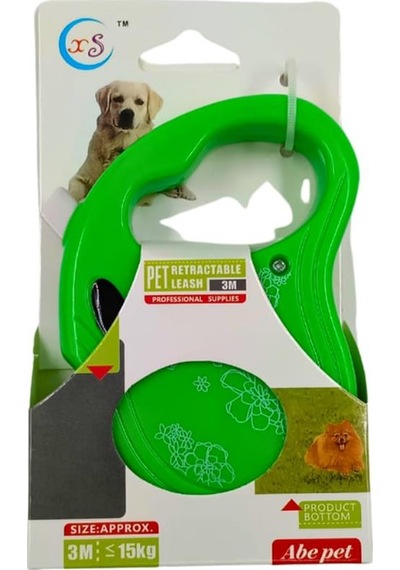 3 Metre Otomatik Makaralı Köpek Gezdirme Tasması Kayışı Yeşil Diğer