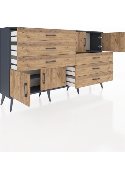 Arges Konsol 2 Raflı 6 Çekmeceli 4 Kapaklı 176x30x99 Antrasit-çam Atlas Çam/atlas Çam - Antrasıt Arges Konsol 2 Raflı 6 Çekmeceli 4 Kapaklı 176x30x99 Antrasit-çam Atlas Çam/atlas Çam - Antrasıt
