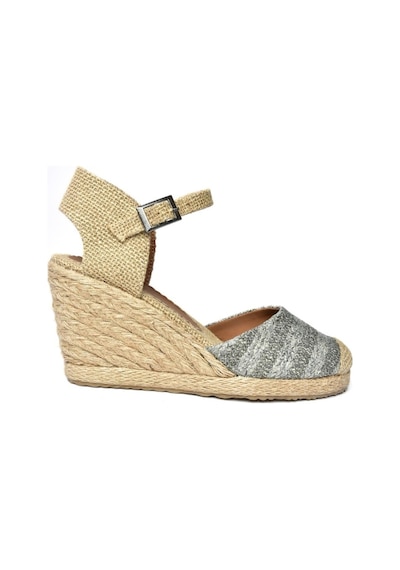 Fox Shoes P241612017 Gri Hasır Dolgu Topuklu Kadın Ayakkabı