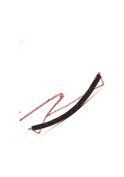 Kahverengi Granat Taşlı Gümüş Rose Yay Kolye