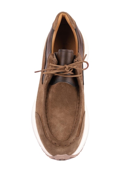Shoetyle - Vizon Hakiki Süet Bağcıklı Erkek Günlük Ayakkabı 115-k525-1323 Vizon