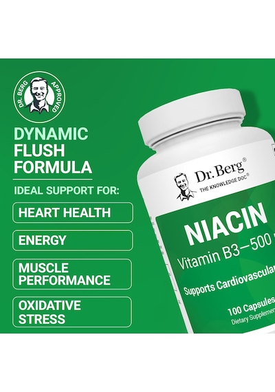 Dr. Berg Highly-potent Niacin Flush Tolerance 500 Mg Vitamin B3 For Heart Brain & Energy Support 1 Dr. Berg Highly-potent Niacin Flush Tolerance 500 Mg Vitamin B3 For Heart Brain & Energy Support 1