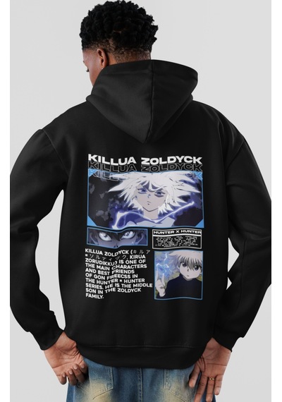Sevbano Hunter X Hunter Killua Zoldyck Anime Sırt Baskılı Unisex Oversize Siyah Sevbano Hunter X Hunter Killua Zoldyck Anime Sırt Baskılı Unisex Oversize Siyah
