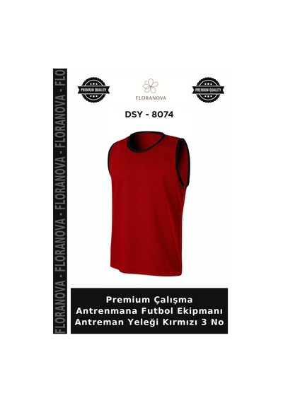 Premium Çalışma Antrenmana Futbol Ekipmanı Antreman Yeleği Kırmızı 3 No