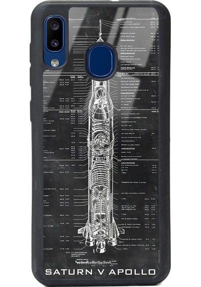 Samsung Uyumlu A30 Apollo Plan Tasarımlı Glossy Telefon Kılıfı Çok Renkli