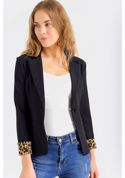Jument Yakalı Flato Cepli Kolu Duble Uzun Kol Ofis Şık Blazer Kumaş Ceke (429922571)