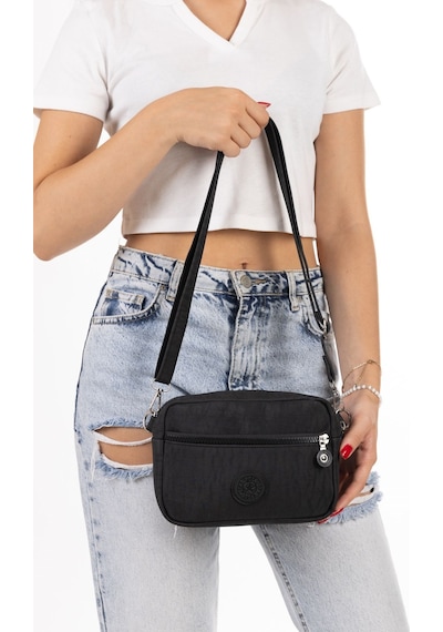 Adelina Bags Çapraz Askılı Günlük Üç Bölmeli Kadın Omuz Çantası Siyah
