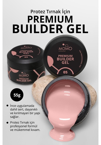 Momo Professional Premium Builder Gel Protez Tırnak Jeli No.05 Şeftali 55 gr