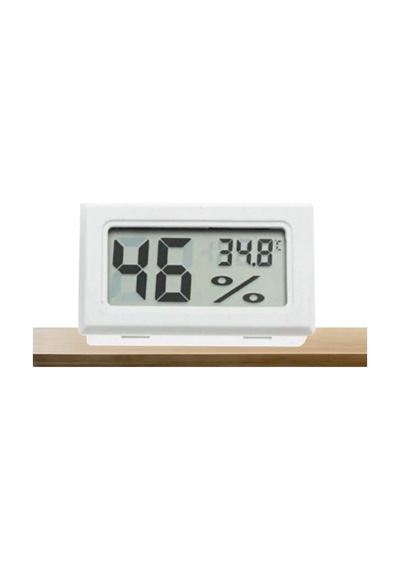Elektromall Mini Lcd Dijital Kablosuz Elektronik Termometre Higrometre Sıcaklık Nem Ölçer Beyaz