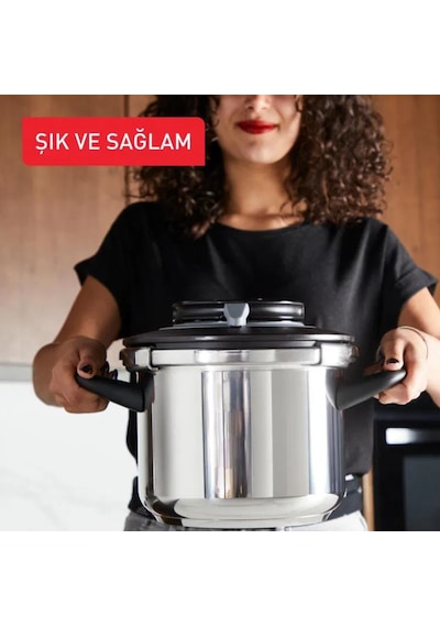 Tefal Clipso Chef Düdüklü Tencere 6 L + 4.5 L Set Gümüş - Gri
