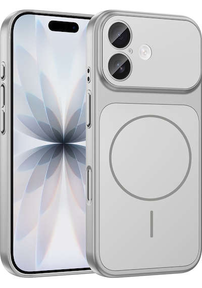 Apple Uyumlu iPhone 17 Kılıf Şarj Özellikli Kamera Lensli 1.8mm İnce Sert Formen Kapak Gümüş
