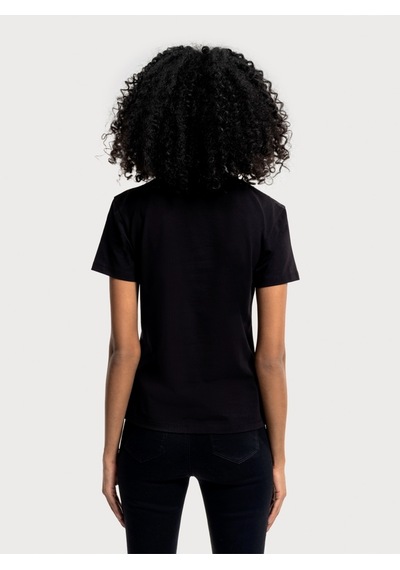 Slim Fit Kadın Tshirt K.kol Siyah