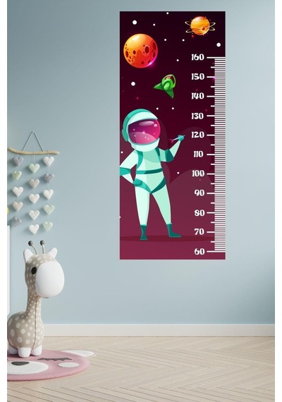 MSticker Astranot-Uzay Boy Ölçer Çocuk Bebek Odası Duvar Sicker