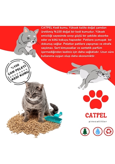 Catpel Çam Peleti Kedi Kumu 10 L