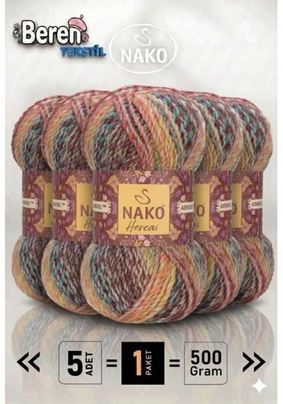 Herca-5'li Paket - 100gr/156m - Hırka, Kazak, Atkı, Bere, Patik İpi