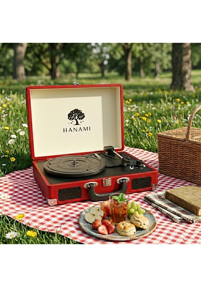 Hanami Hem Şarjlı Hem Bluettoh'lu Tüm Plakları Çalabilen Pikap Kırmızı