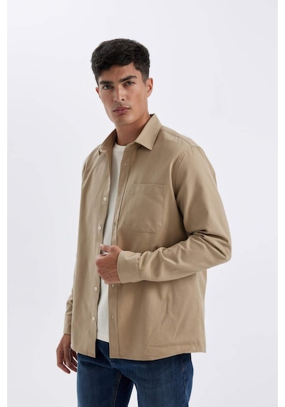 DeFacto %100 Pamuk Regular Fit Düğmeli Basic Düz Gabardin Uzun Kollu Gömlek A5383AX24AUBG801 DeFacto %100 Pamuk Regular Fit Düğmeli Basic Düz Gabardin Uzun Kollu Gömlek A5383AX24AUBG801