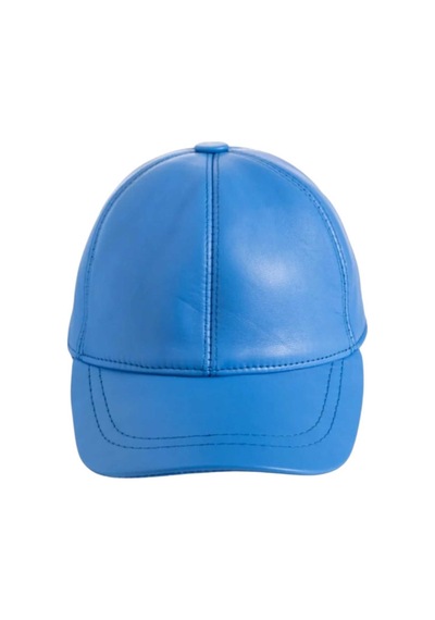 Unisex %100 Deri Arkadan Ayarlanabilir Baseball Kep Şapka Mavi
