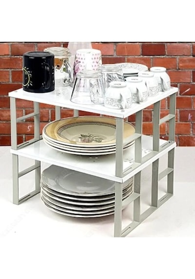 1 Adet Organizers Büyük Dolap İçi Düzenleyici Metal Raf, Bardak Rafı, Düzenleme Rafı Metal 35 X 26 B Diğer