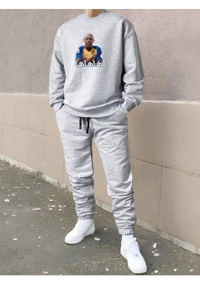 Gri Oversize Bisiklet Yaka Eşofman Takımı Antals Gri