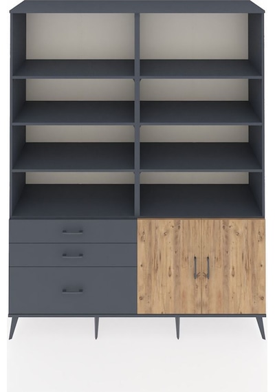 Hyperion Gardrop 9 Raflı 3 Çekmeceli 2 Kapaklı 176x44x221 Antrasit-çam/antrasit Çam/antrasit Hyperion Gardrop 9 Raflı 3 Çekmeceli 2 Kapaklı 176x44x221 Antrasit-çam/antrasit Çam/antrasit