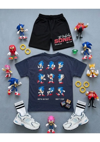 Cg Kids Sonic Erkek Çocuk Tshirt & Şort Alt Üst Takım Süper Kalite Sırt Baskı Detay Laci Vert Cg Kids Sonic Erkek Çocuk Tshirt & Şort Alt Üst Takım Süper Kalite Sırt Baskı Detay Laci Vert