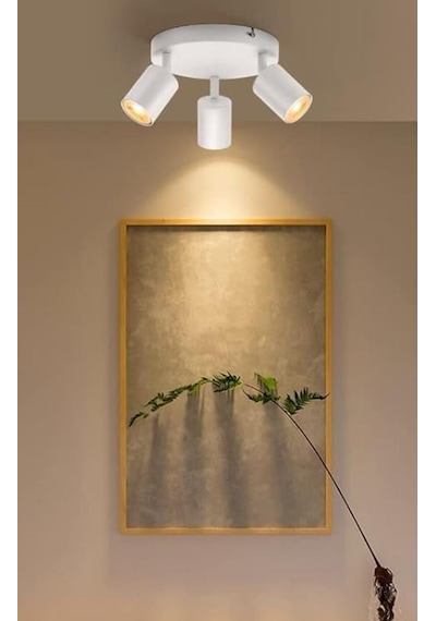 Mylights Spor Modern Üçlü Led Avize Spot Plofonyer Hareketli Avize Siyah