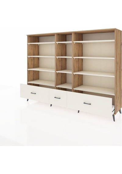 Hyperion Dolap 12 Raflı 3 Çekmeceli 220x44x163 Çam-aytaşı Çam-aytaşı